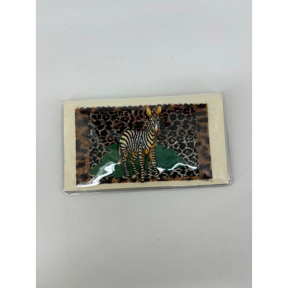 Zebra Wild Handcrafted Cash Wallet Checkbook Receipt Holder Misc. - Picture 2 of 9